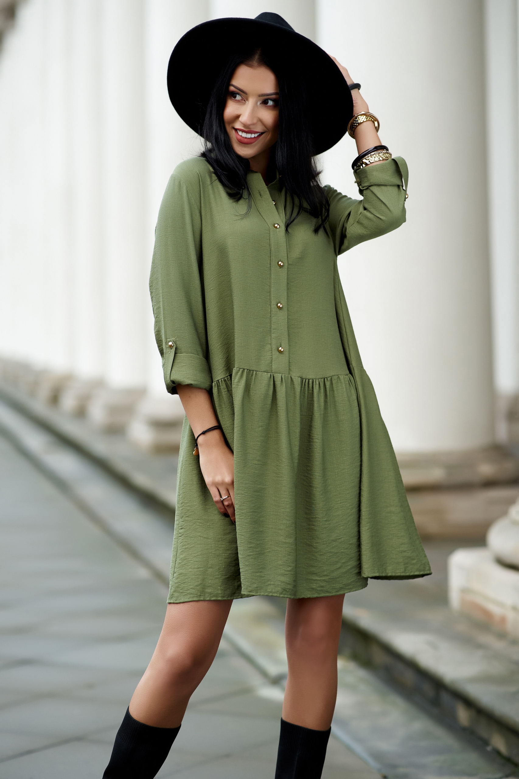 Sukienka Sugarfree oversize zielona rozmiar XL Wzór dominujący bez wzoru