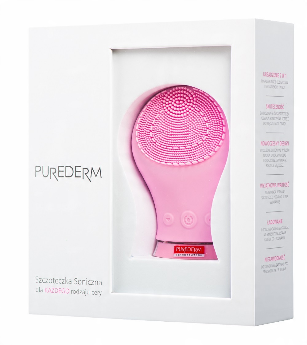 

Purederm Silikonowa szczoteczka soniczna różowa