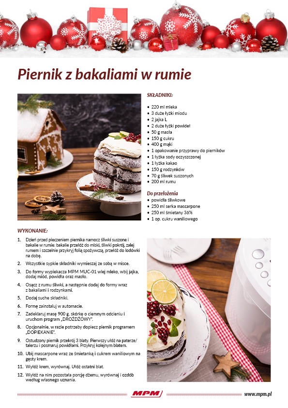 Wypiekacz forma do pieczenia chleba MPM MUC-01 Pojemność 0.9 kg