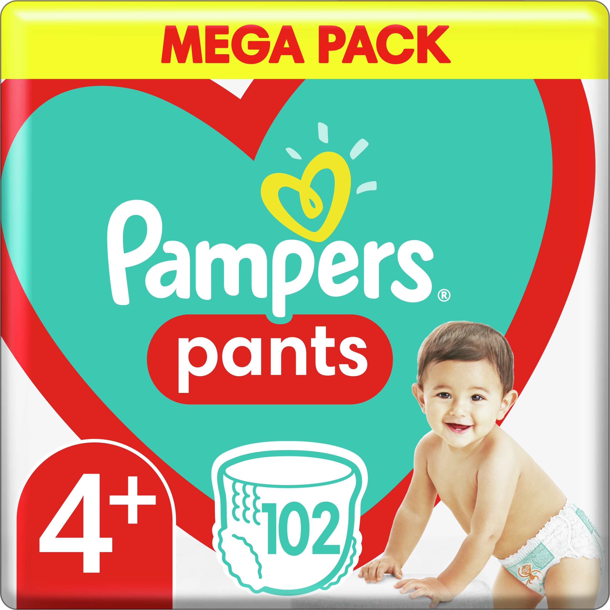 

Pampers Pieluchomajtki Mega Box 4+ - 102 szt