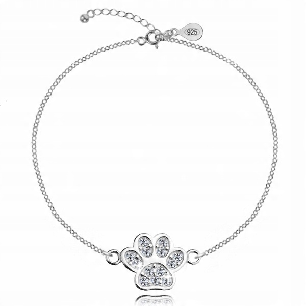

Bransoletka celebrytka srebrna Łapka i Swarovski