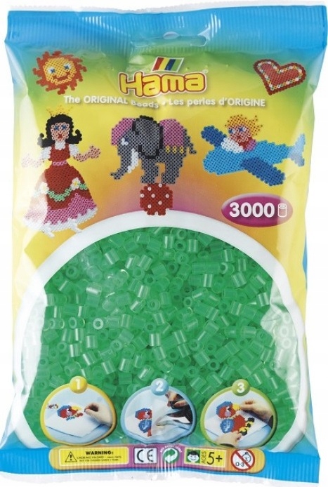 KORALIKI HAMA MIDI 3000 201-16 ZIELONY TRANSPARENT