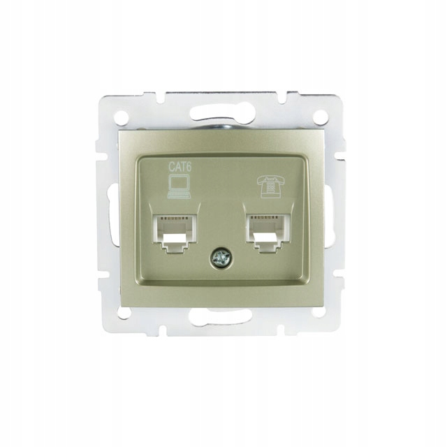 

Gniazdo RJ45 cat. 6 RJ11 szampańskie Domo Kanlux