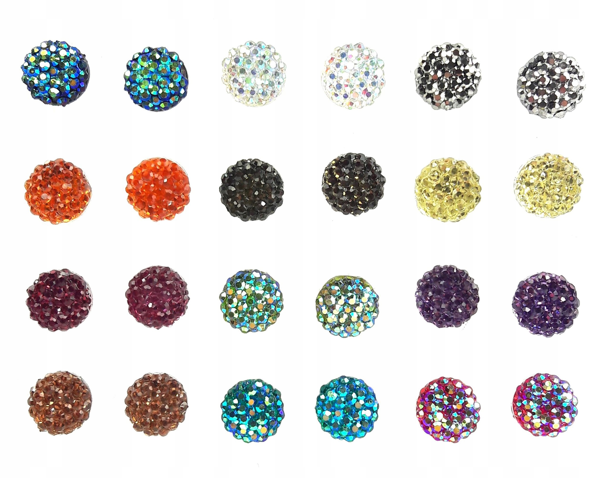 

KH273 Kolczyki Pastylki Kryształkowe 12 par -hurt