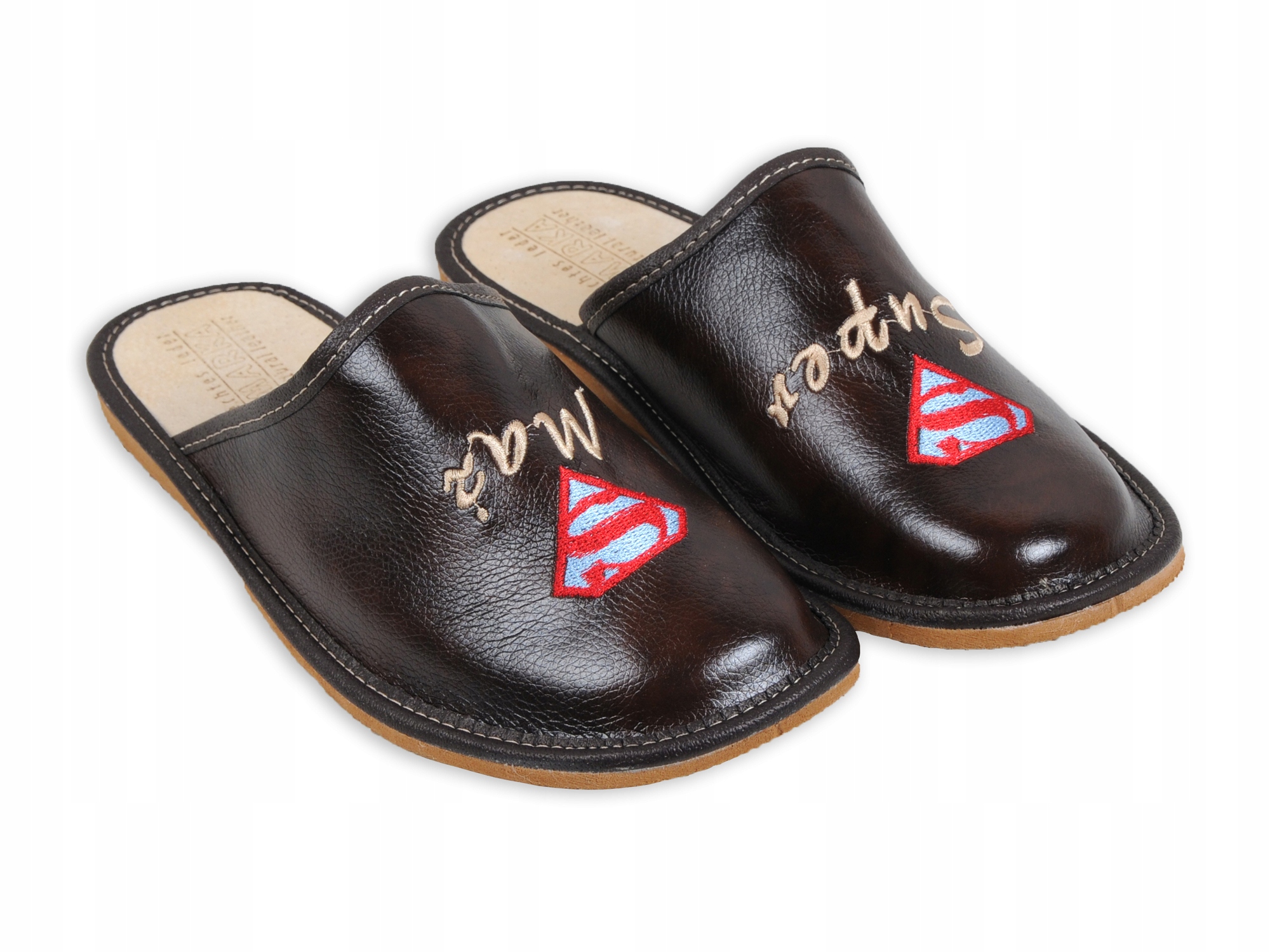 

Prezent Skórzane Pantofle Kapcie Super Mąż nr 39