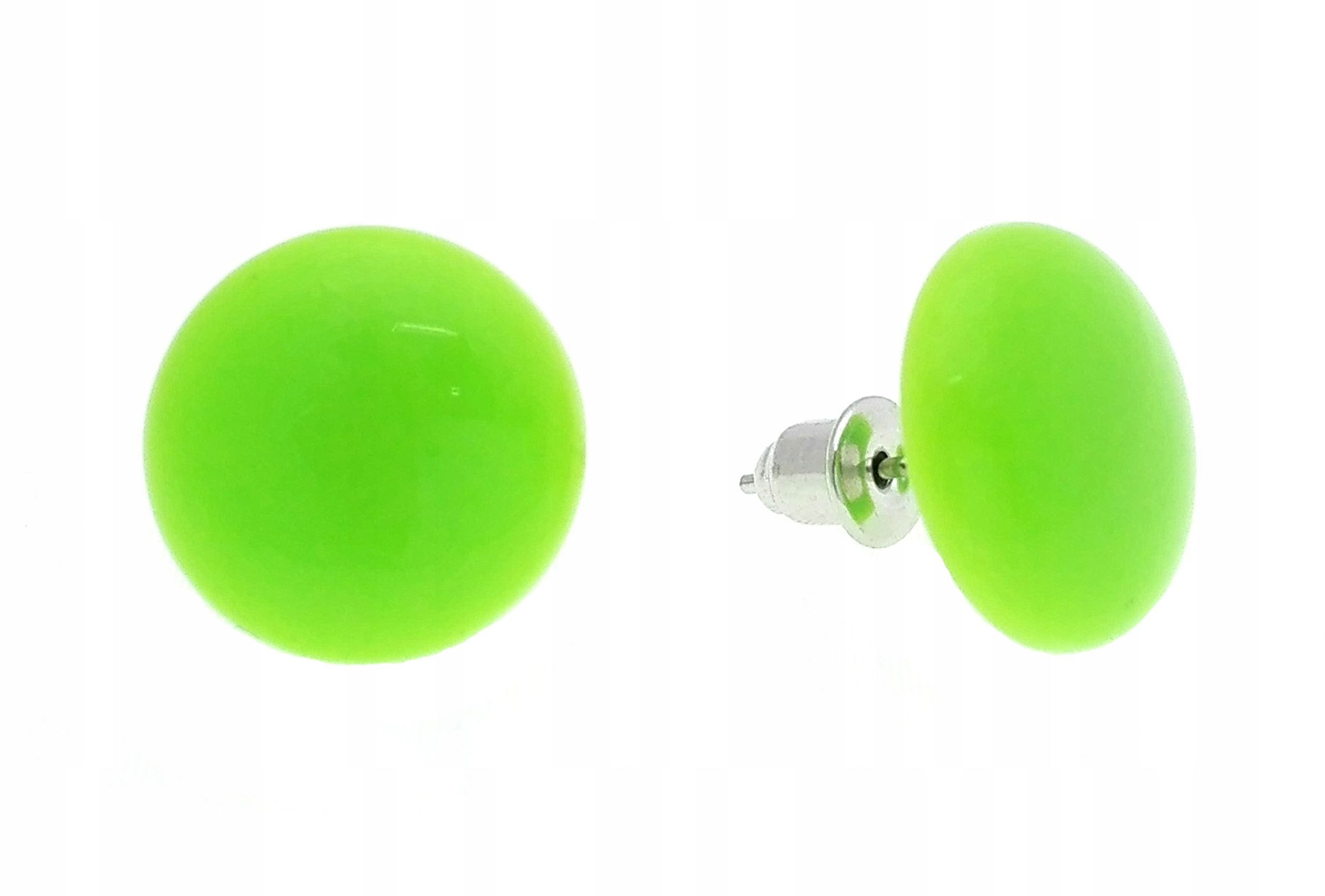 

Kolczyki kołka kółka jasnozielone 14 mm
