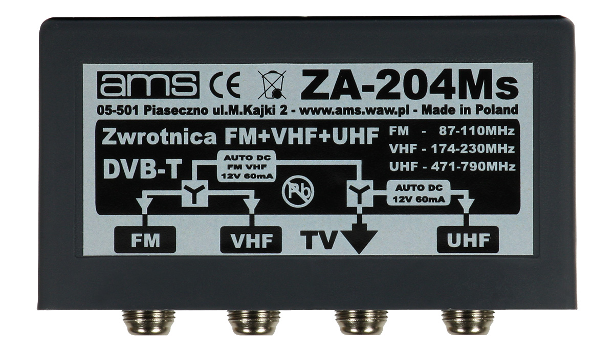 

Zwrotnica Antenowa ZA-204MS FM/6-12/21-60/75 Abcv
