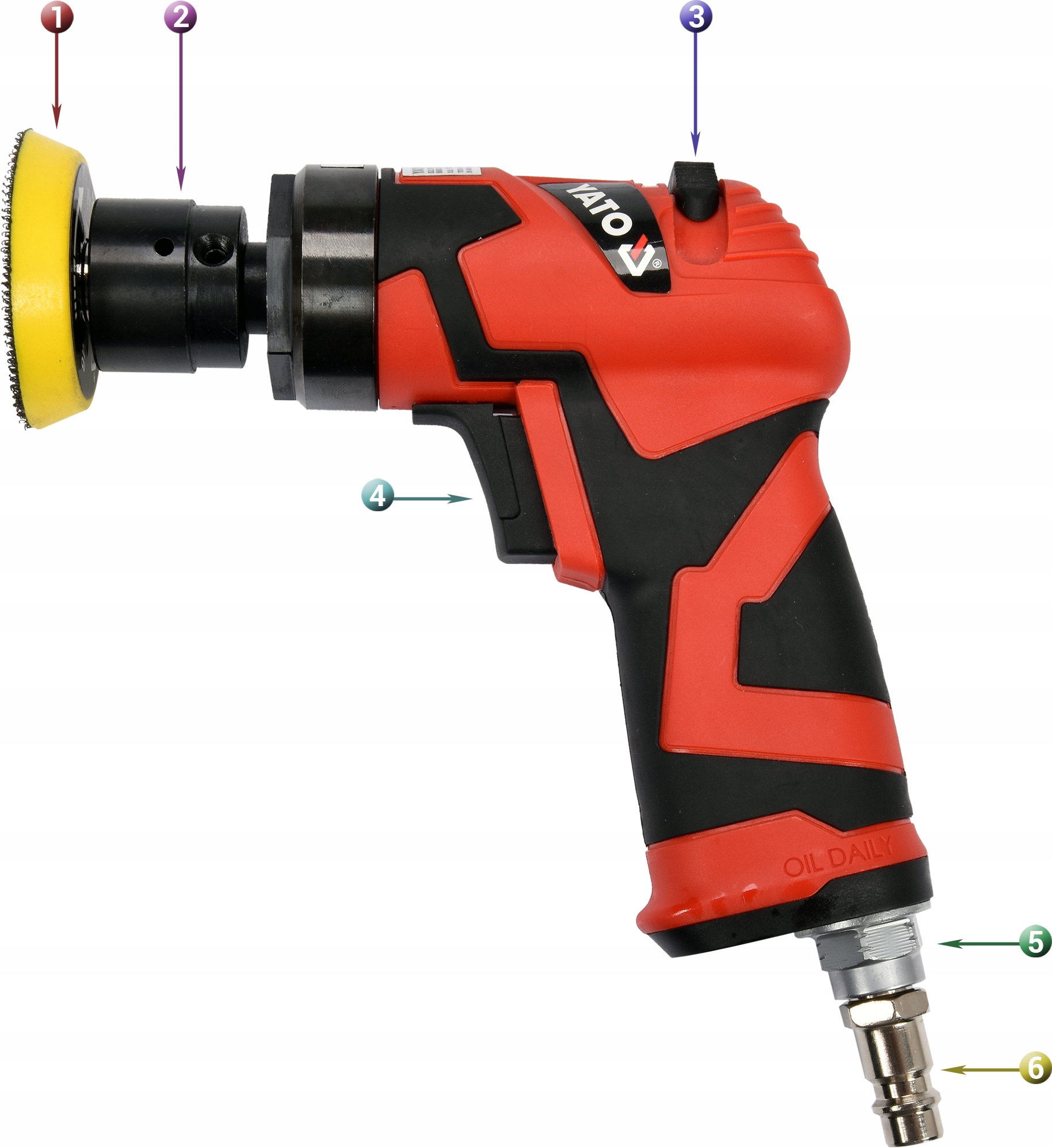 YATO SZLIFIERKA PNEUMATYCZNA KĄTOWA 50mm MIMOŚRODOWA KOMPOZYTOWA OBUDOWA Marka Yato