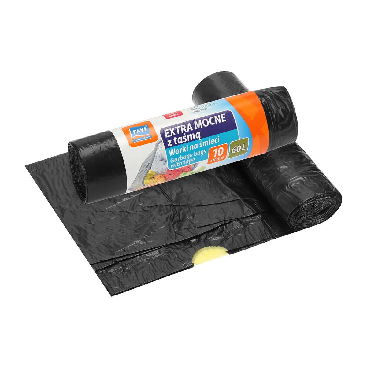 

Worki Na Śmieci Extra Mocne Z Taśmą 60 L 10 Szt.