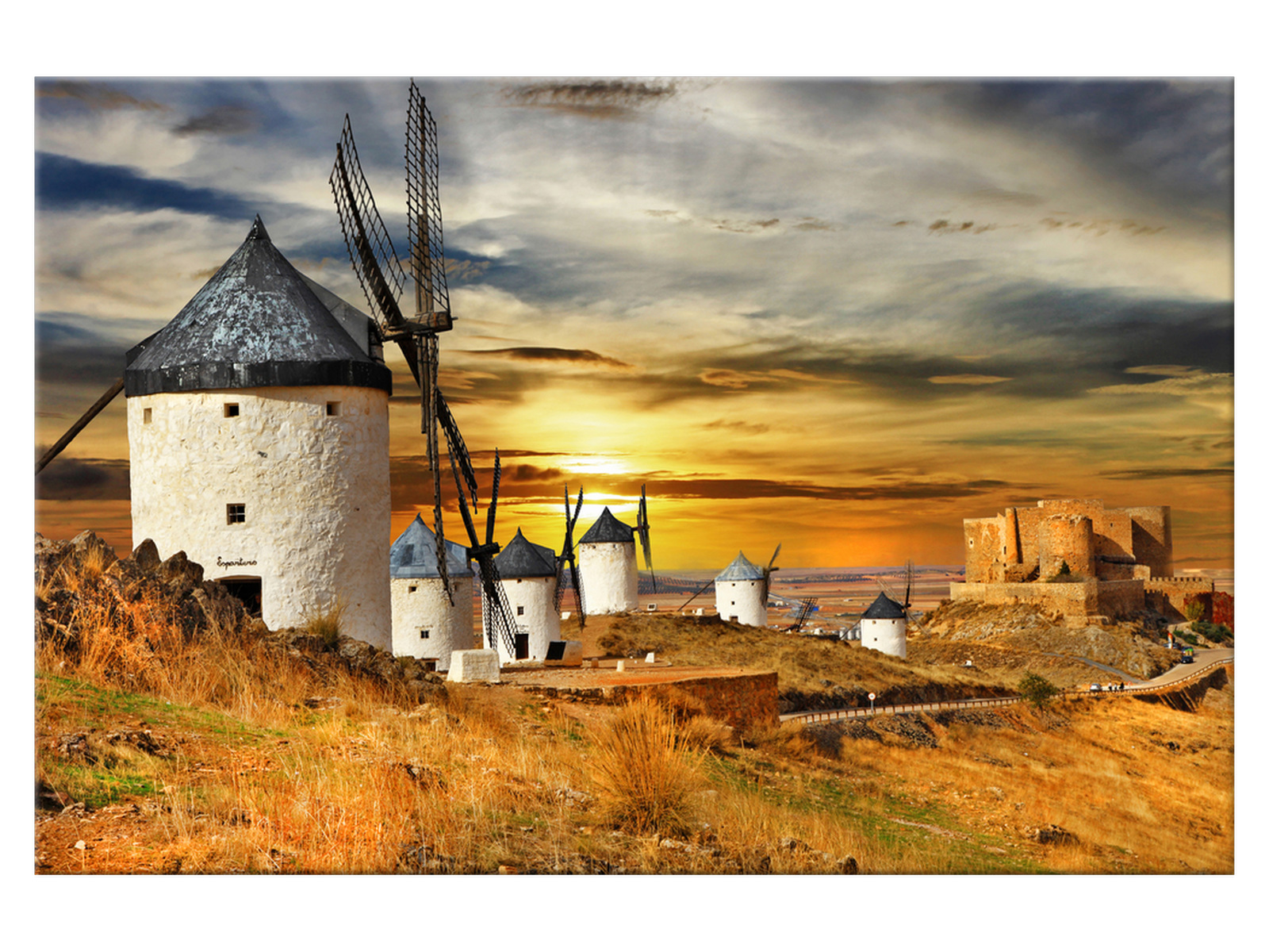 

Obraz Wiatraki w Hiszpanii Architektura 120x80