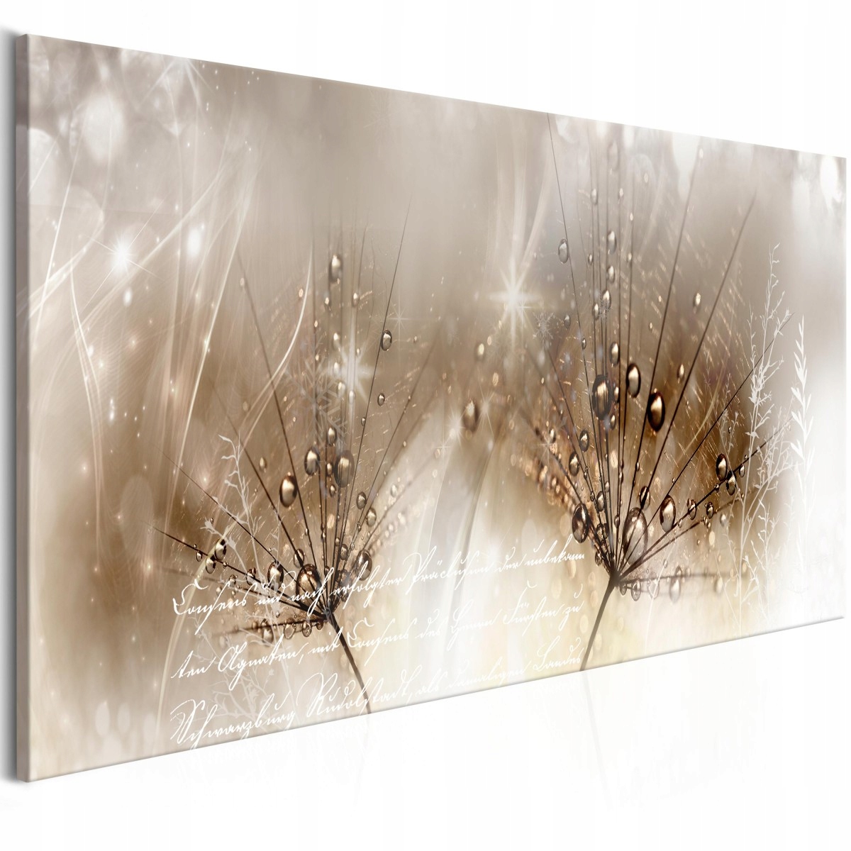 

Obraz - Krople rosy brązowy wąski - 150X50
