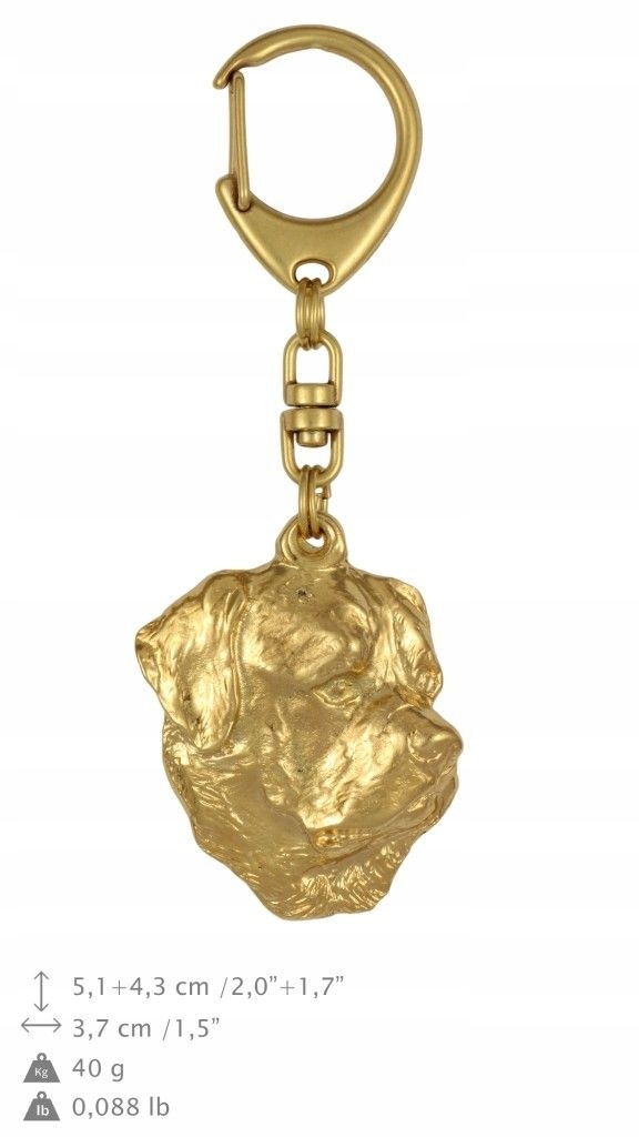 

Rottweiler Pozłacany brelok do kluczy Breloczek