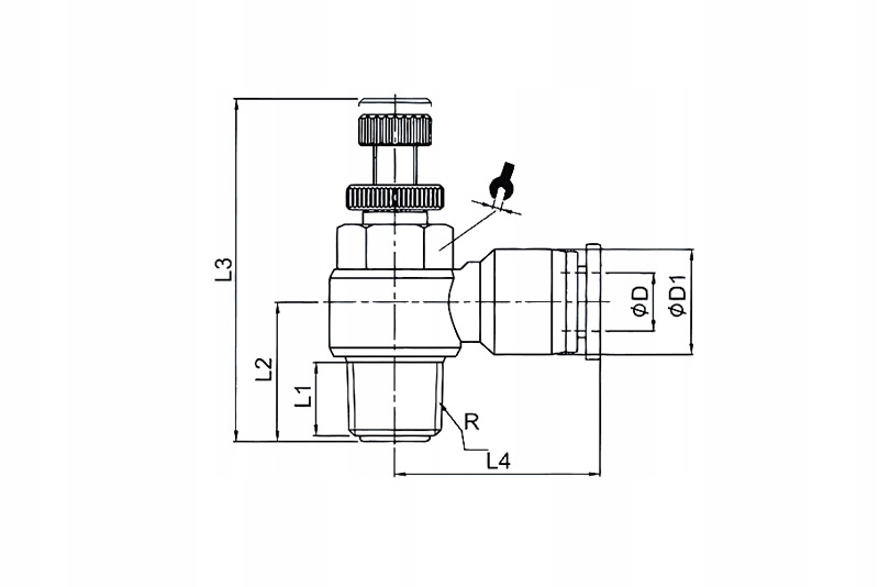Zawór wtykowy dławiąco zwrotny 3/8'' - 10 mm Marka RQS