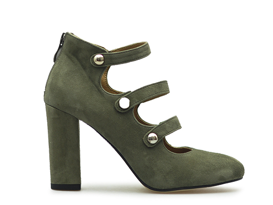 Zelené Kotníkové Boty boty Karino 38, kůže na podpatku
