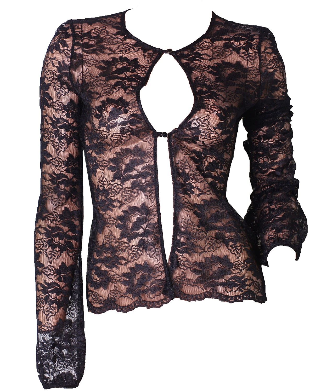 

Mango koronkowa bluzka długi rękaw czerń 36