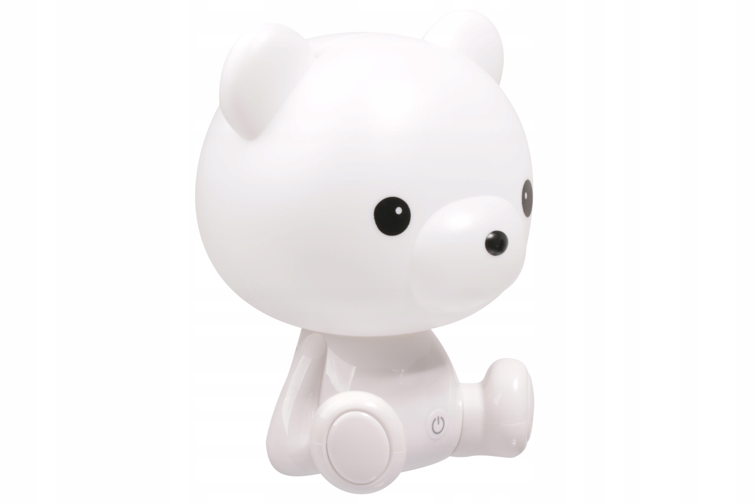 LAMPKA NOCNA dziecięca MIŚ biały LED BEZPIECZNA Zasilanie sieciowe