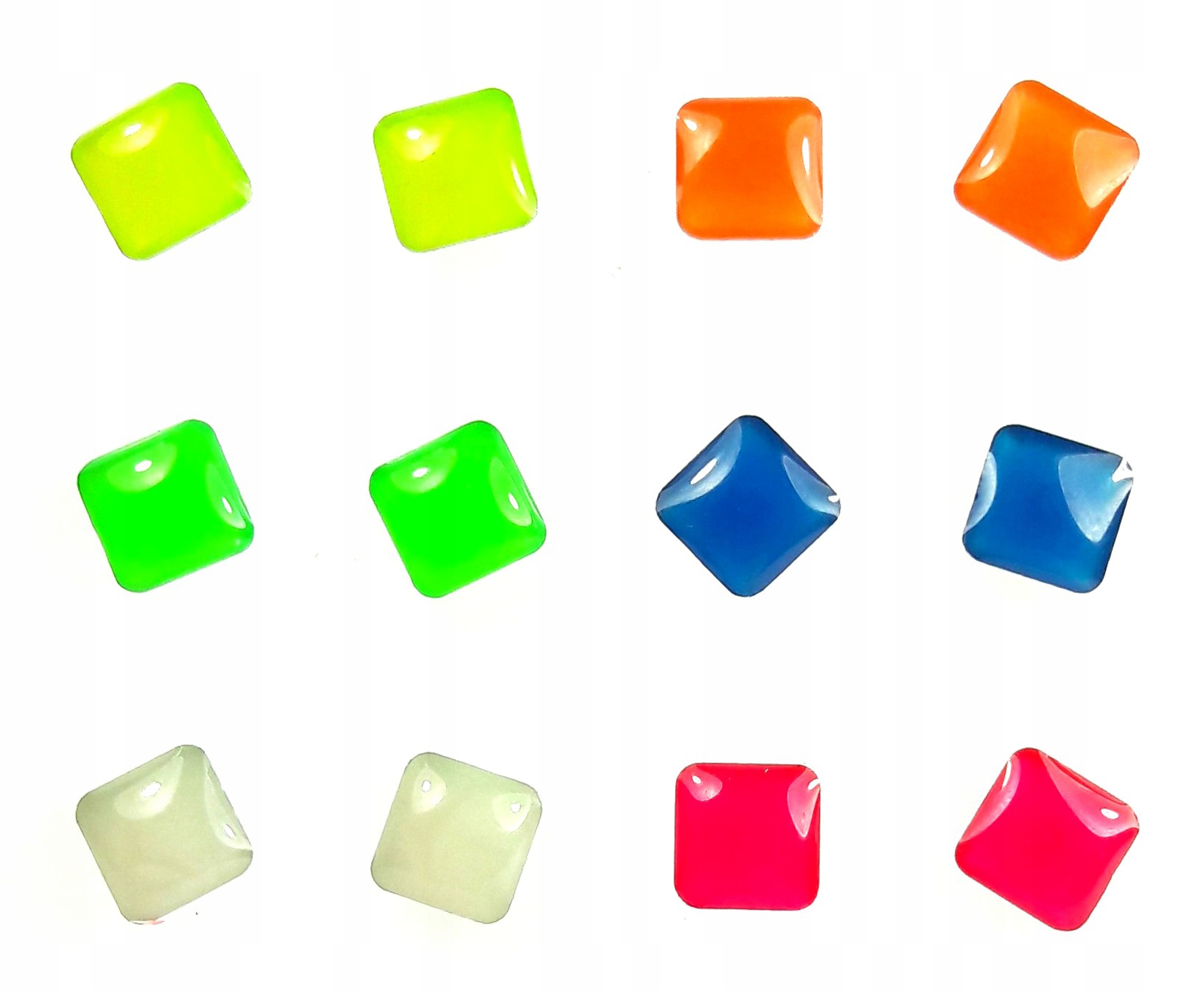 

Fluorescencyjne kolczyki kwadraty zestaw 6 par