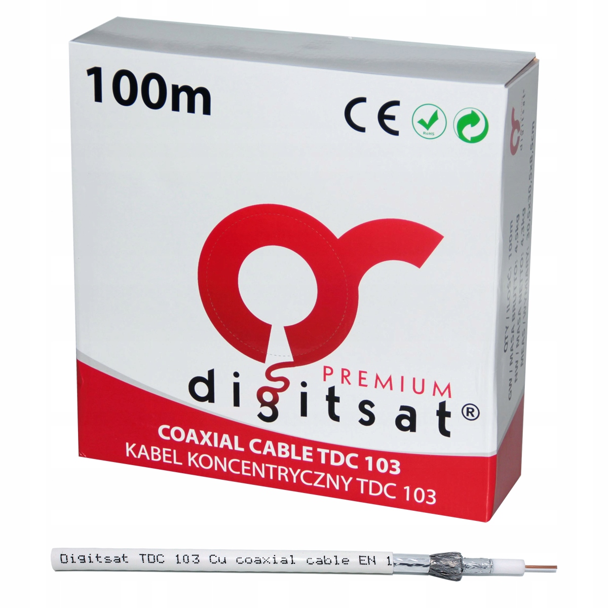 

Przewód Kabel Antenowy RG6 Cu Miedź Trishield 150M