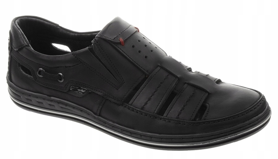 

Buty Męskie Skórzane Ażurowe Skóra 06 Czarny 48