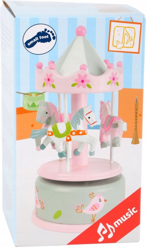Sfd Pozytywka dla dziewczynki Karuzela z konikami ZABAWKA DLA DZIEWCZYNKI Marka Small Foot