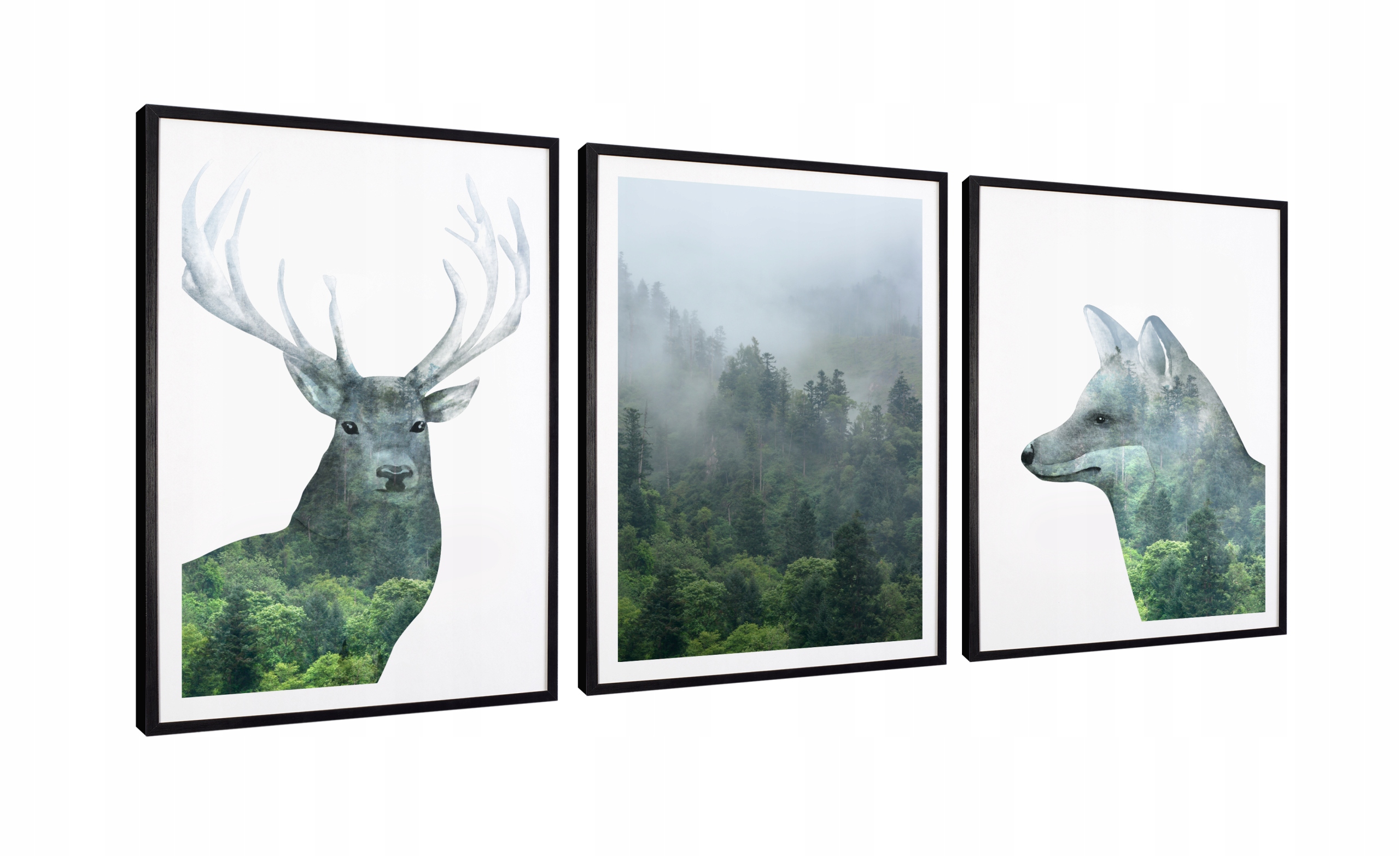 

Nowoczesne obrazy w ramie Forest 99x43cm tryptyk