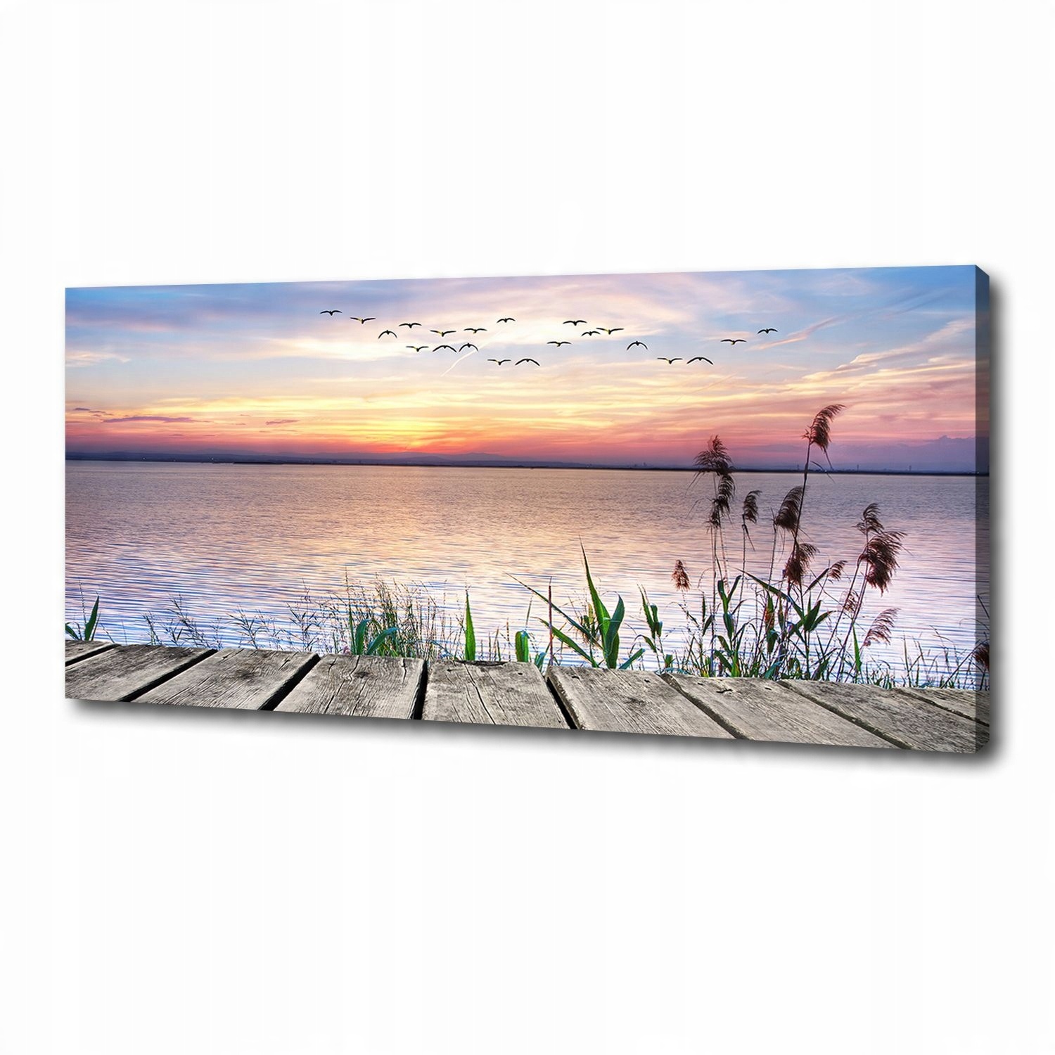 

Foto obraz na płótnie Jezioro zachód 125x50 cm
