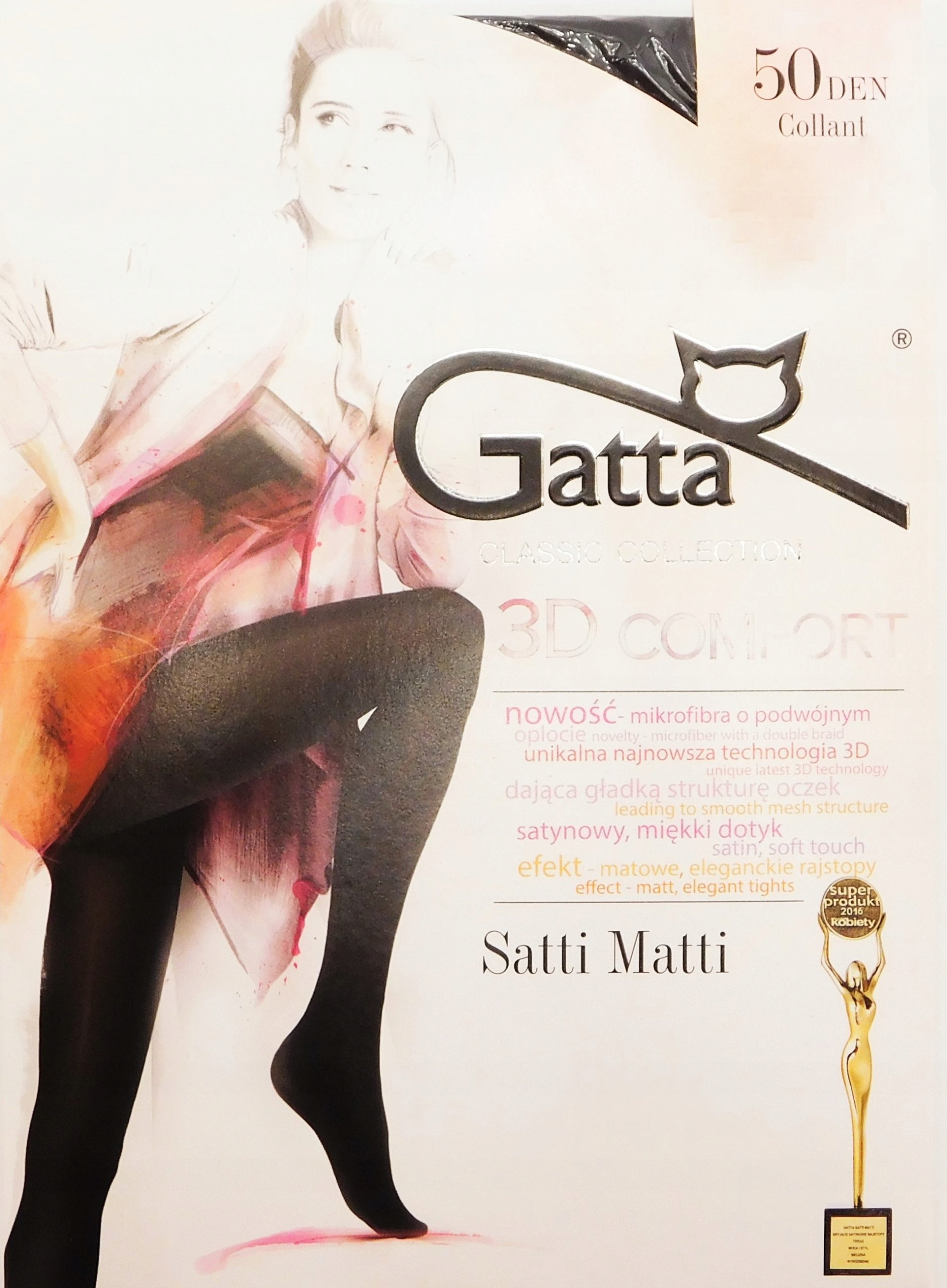 

Gatta Satti Matti 50den rajstopy micro 3D nero 3-M