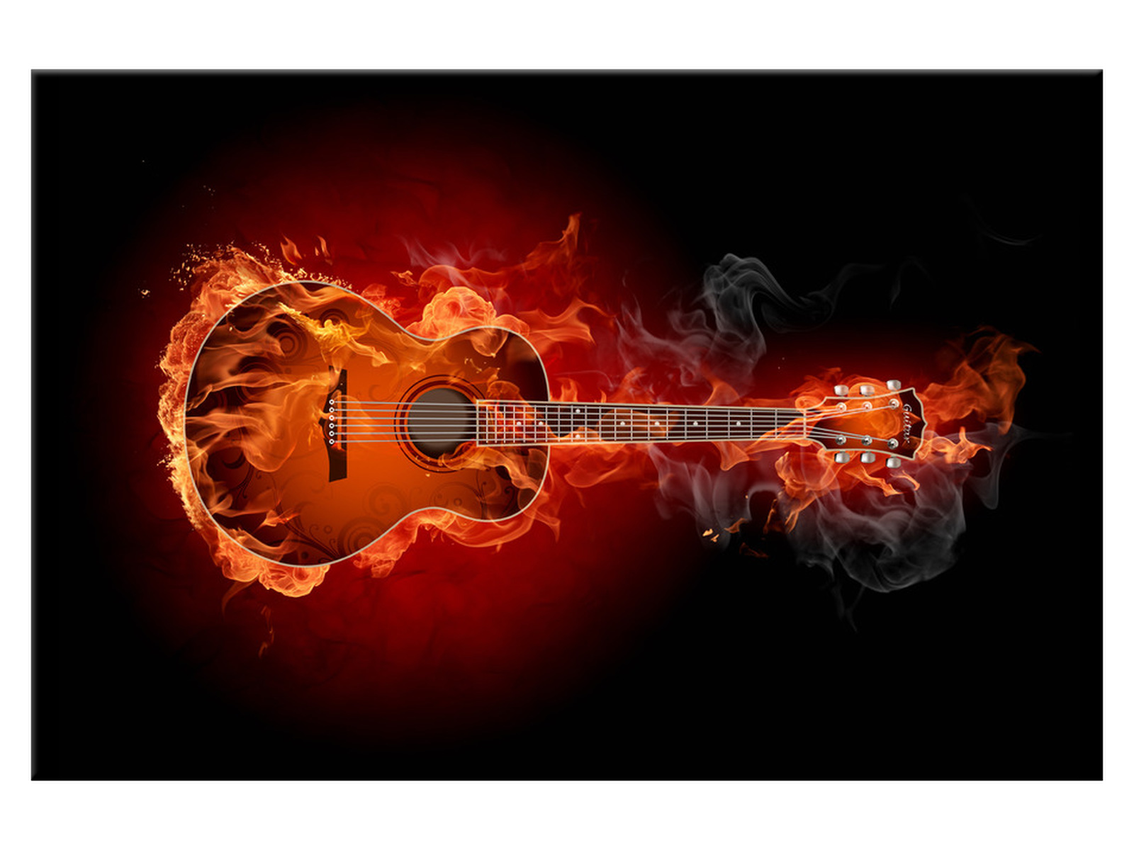 

Obraz Muzyka Płonąca gitara 60x40 Ogień Woda
