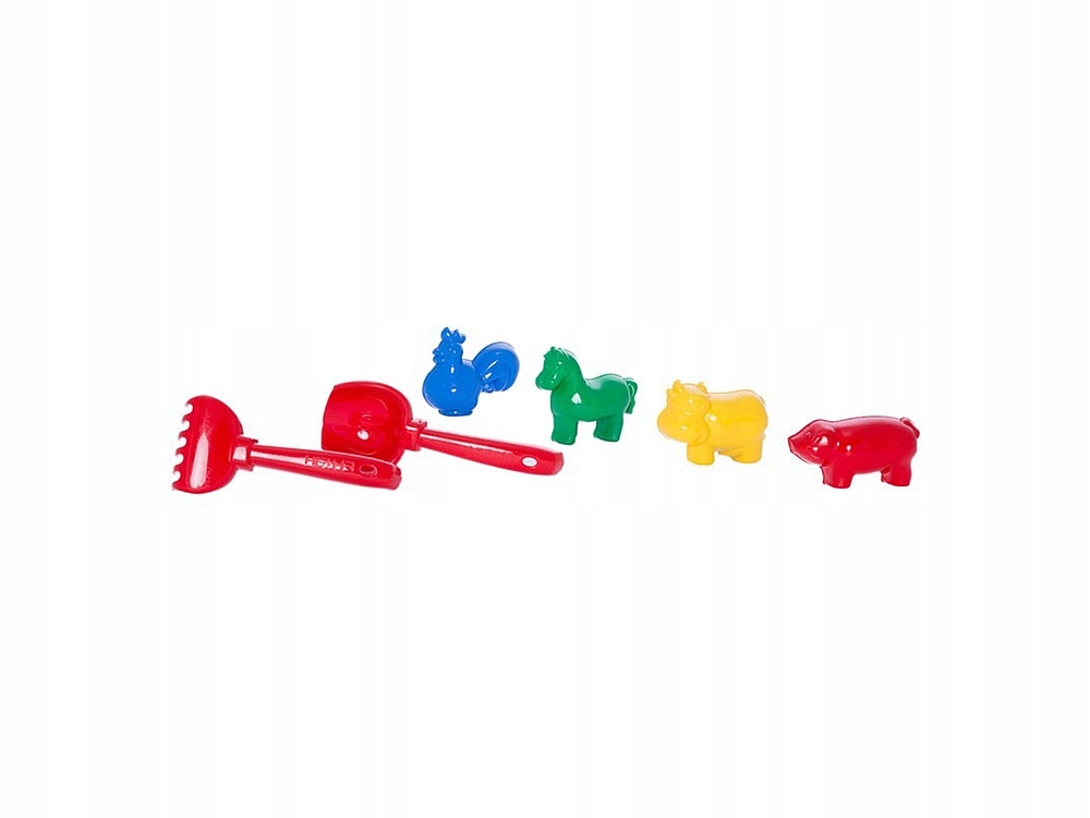 dodatki do piasku mini z grabkami i łopatką - 6 elementów — 3