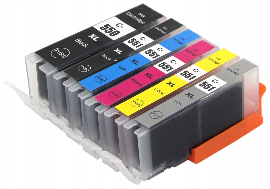 

6x Tusze Do Drukarki Canon Pixma PGI-550 CLI-551GY