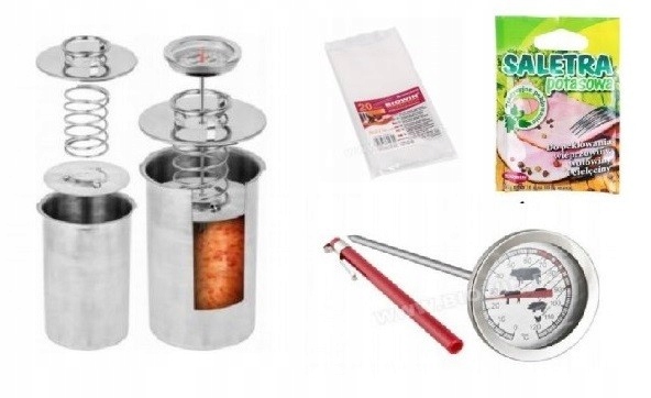 Set na údenie 2x Šunkovar Termometer saletr