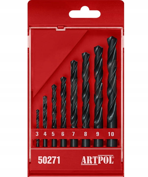 KOMPLET WIERTEŁ DO METALU 3-10mm HCS-R 8szt