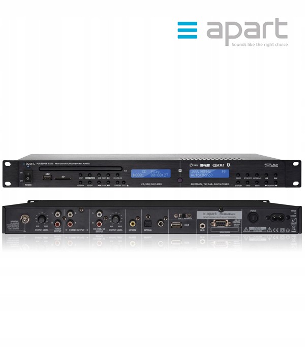 ODTWARZACZ CD DVD MP3 USB FM APART PCR3000RMKIII Stan opakowania oryginalne