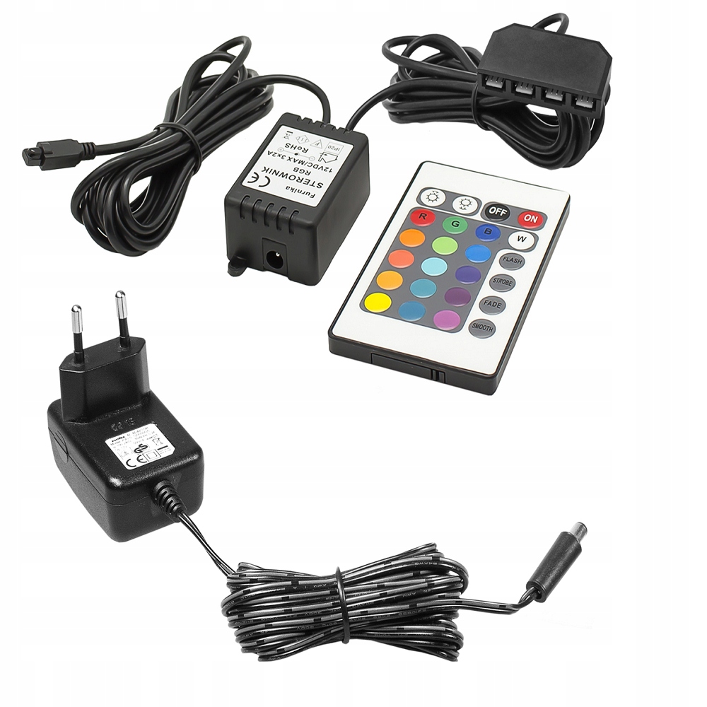 ZESTAW 4 x klips LED PCV RGB do półek szyb klipsy Moc 2.88 W