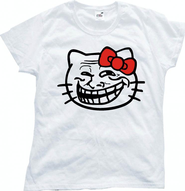 

Hell Kitty, Hello T-shirt Koszulka Mem Trollface