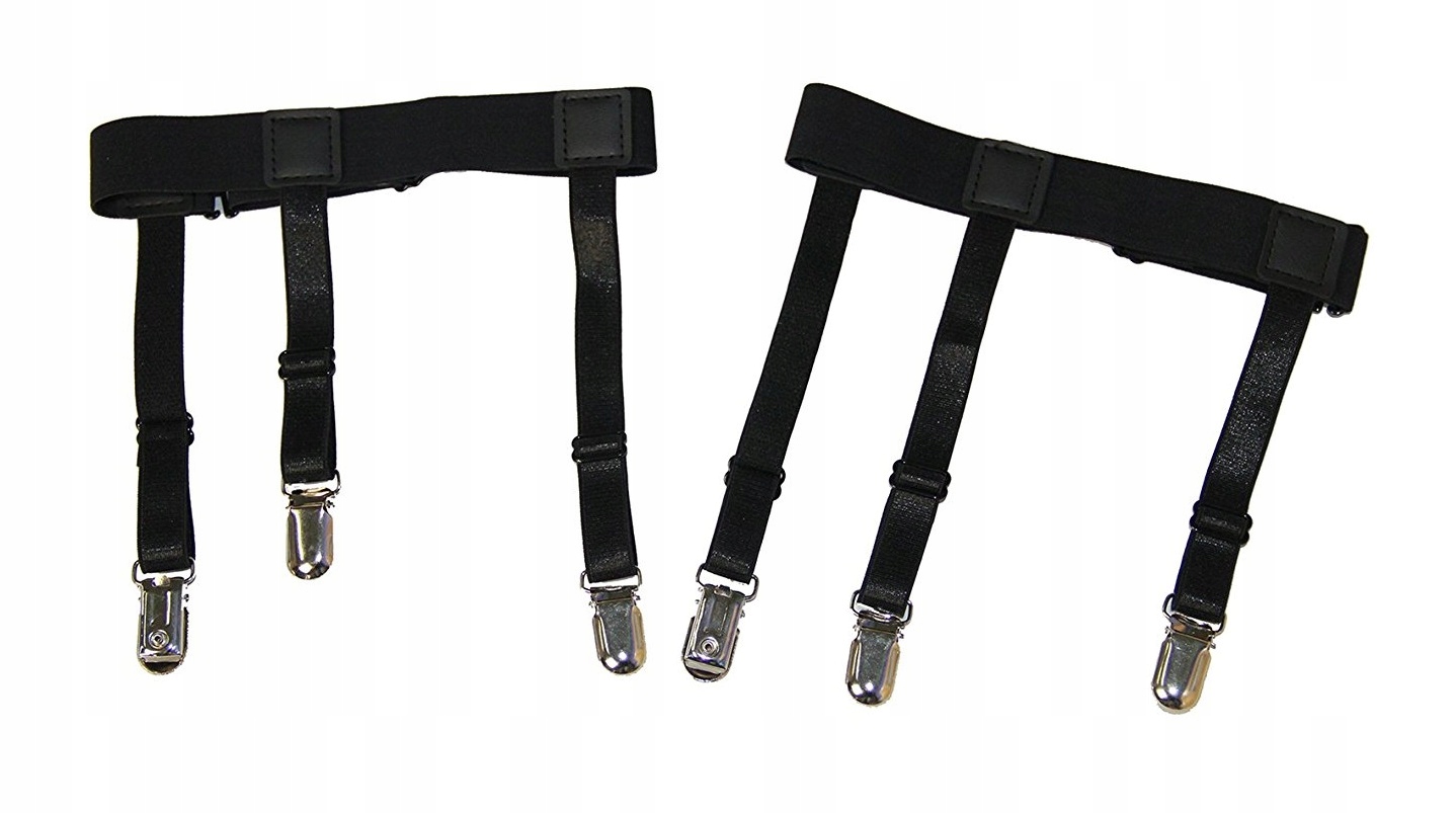 SZELKI MĘSKIE DO KOSZULI Czarne do Utrzymania Koszuli w Spodniach 2 szt