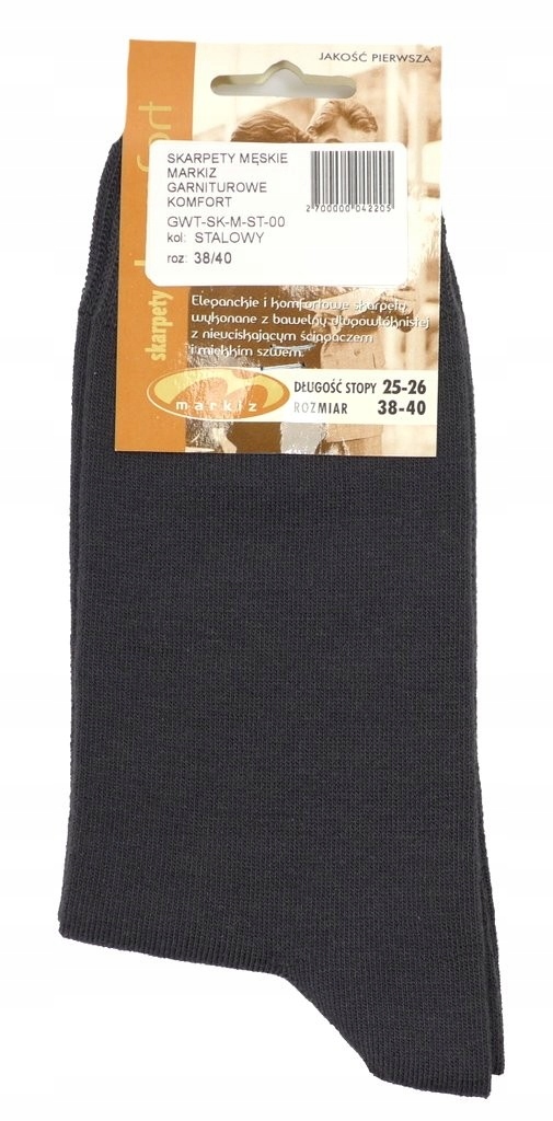 

Skarpety Męskie Markiz Garniturowe stalowy 41/43