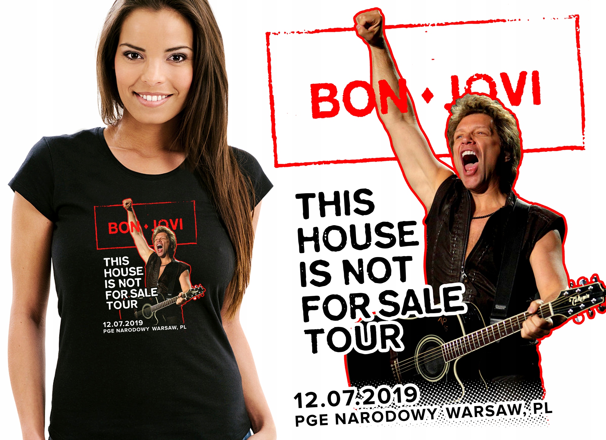

Bon Jovi Tour 2019 Pge Warszawa Koszulka Damska M