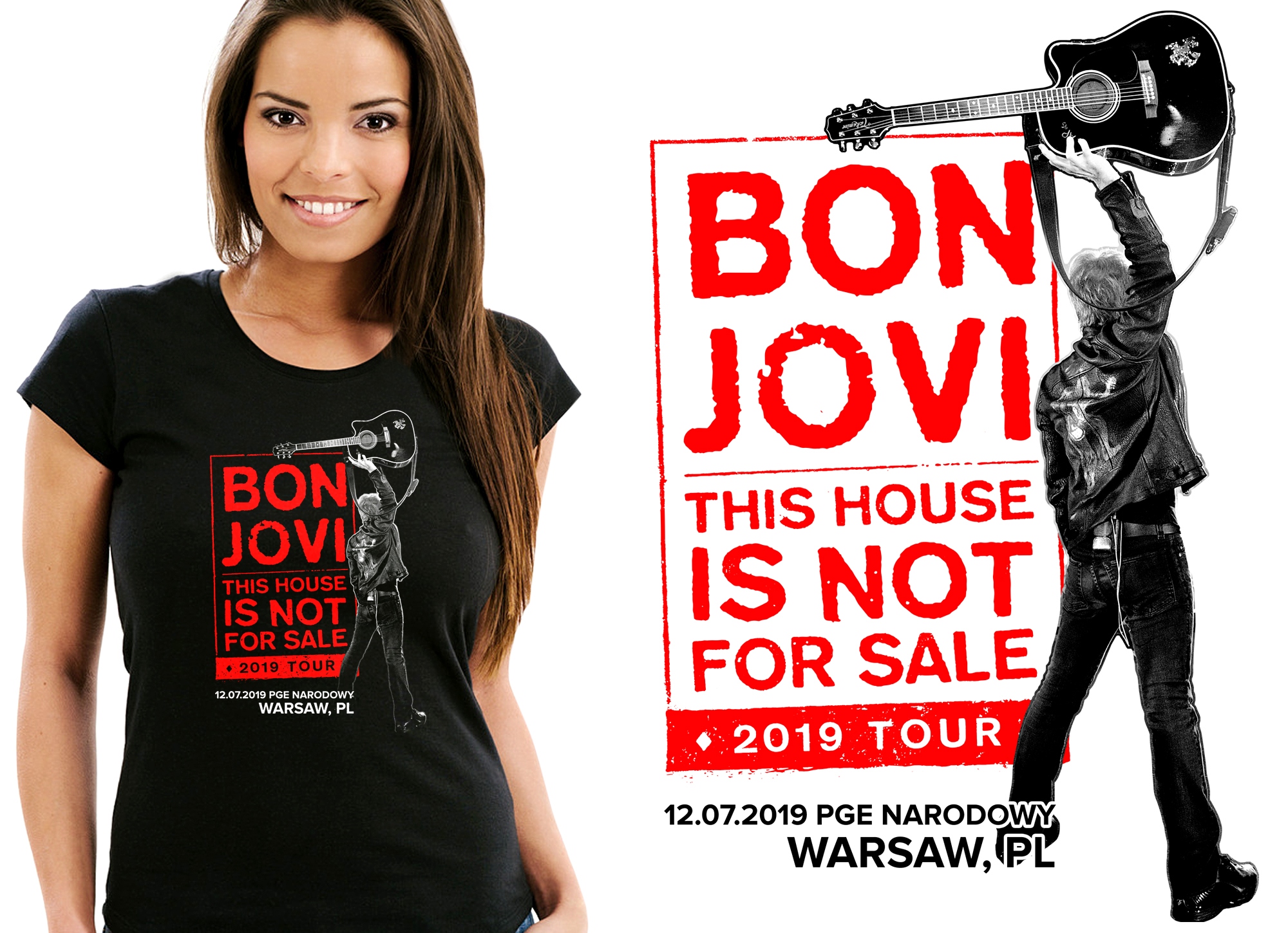 

Bon Jovi Tour 2019 Pge Warszawa Koszulka Damska L