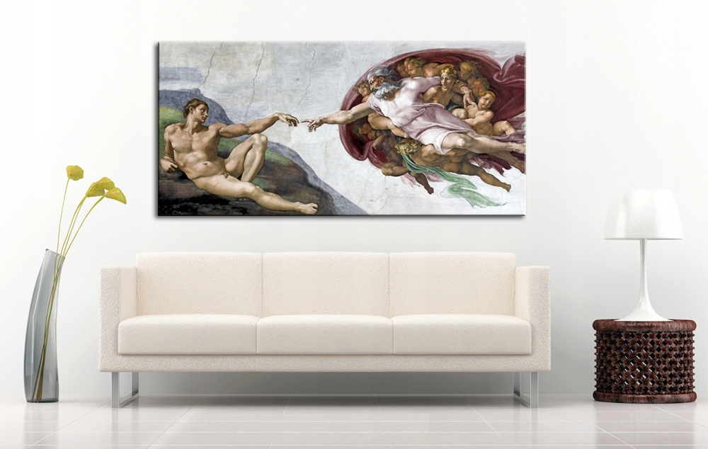 Michał Anioł STWORZENIE ADAMA Reprodukcja Obraz !! Marka inna