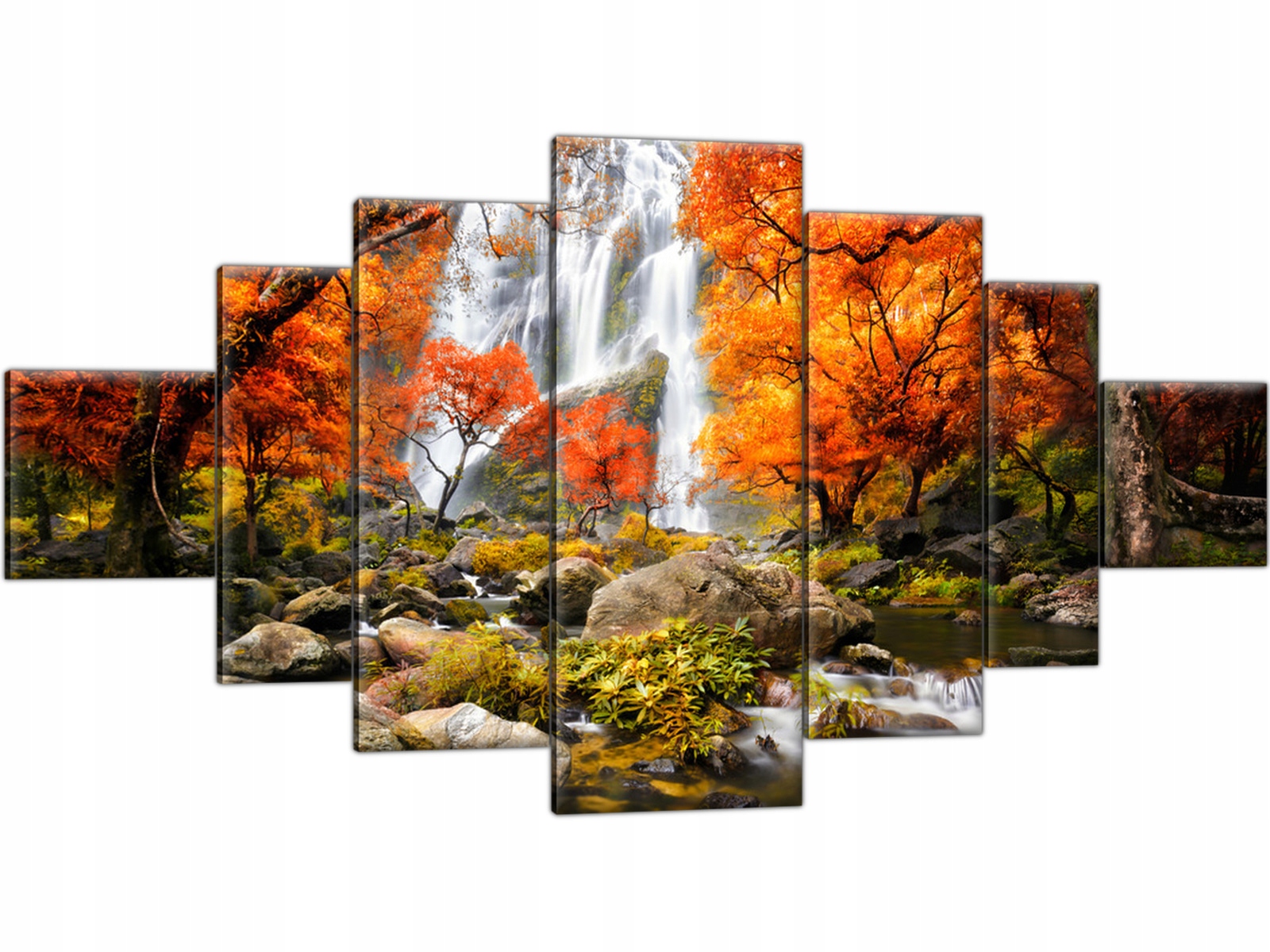 

Obraz na płótnie Tryptyk Wodospad 200x100 Jesień