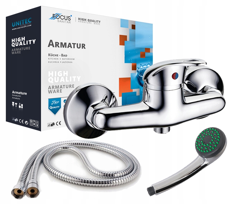 BATERIA WANNOWA PRYSZNICOWA KRAN DO KABINY PRYSZNICOWEJ ZESTAW SŁUCHAWKA