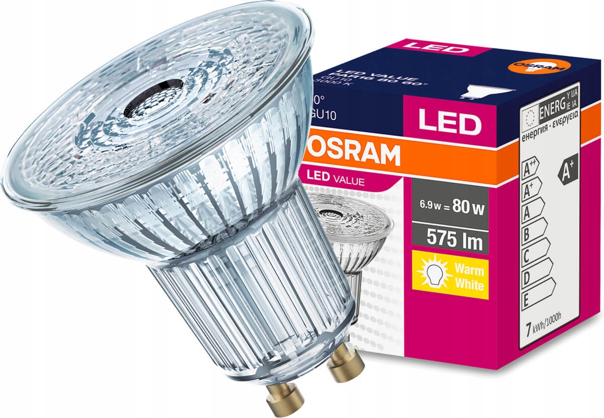 

Żarówka Led GU10 6,9W 80W 575lm 2700K 60° Osram