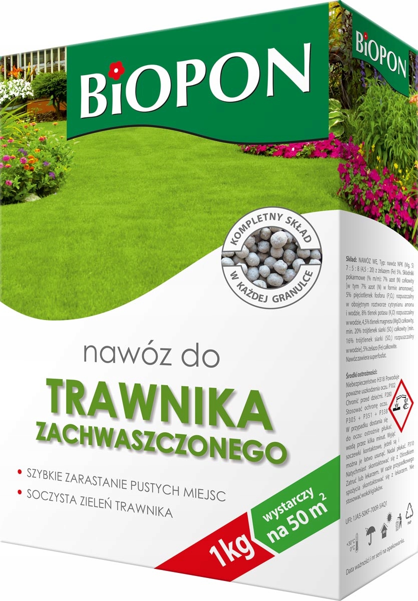 

Nawóz do trawnika zachwaszczonego Biopon 1kg