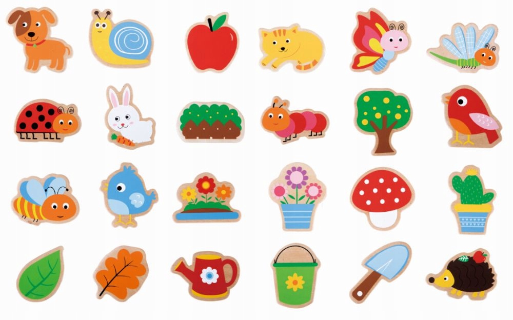 

Lelin magnesy na lodówkę drewniane Zwierzęta ogród