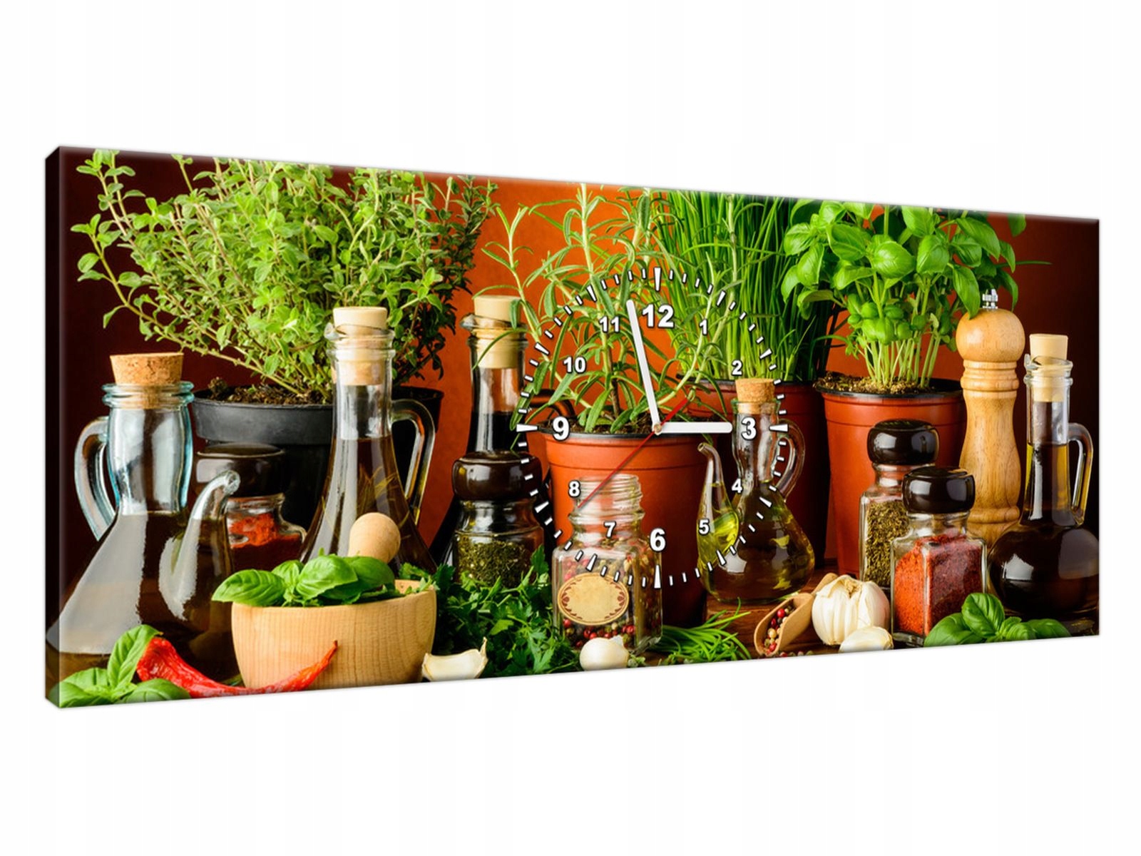 

Obraz Z Zegarem 100x40cm Salon, Kuchnia Przyprawy