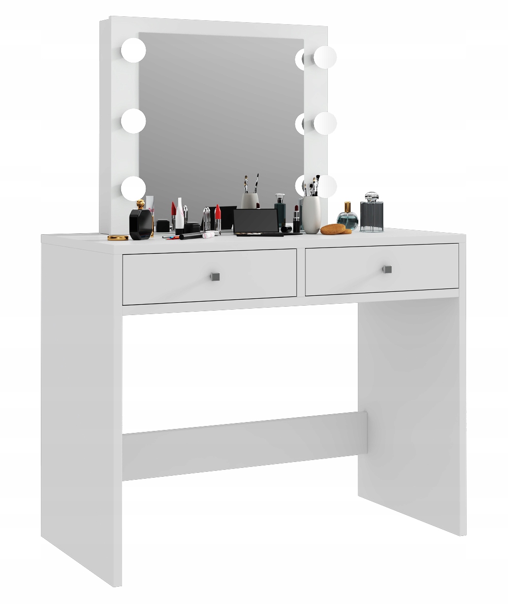 TOALETKA KOSMETYCZNA Z LUSTREM MEGA 6 LED BIAŁA