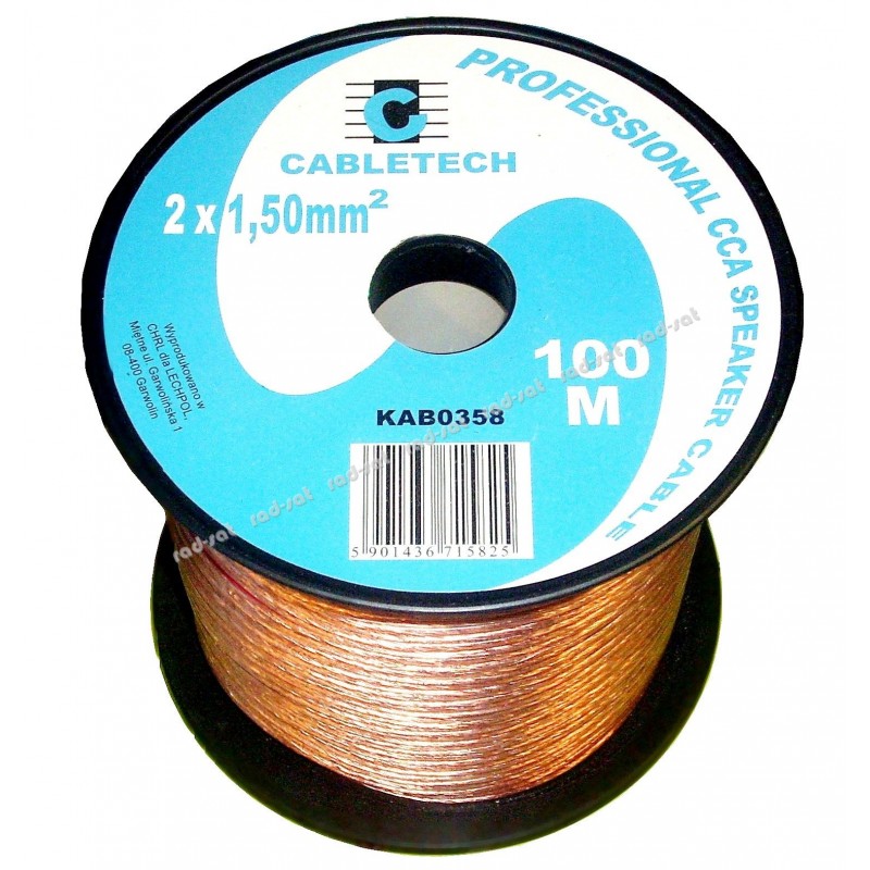 

Kabel przewód głośnikowy Cca 2x1.50mm KAB0358 / 1m