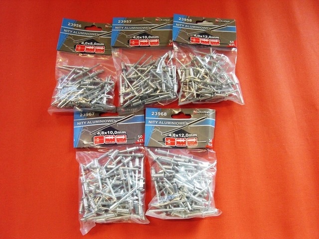 NITY ALUMINIOWE 4,8x12 4,8x10 4x12 4x10 4x8 250 SZ Kod producenta KOMPLET ZESTAW NITY 250