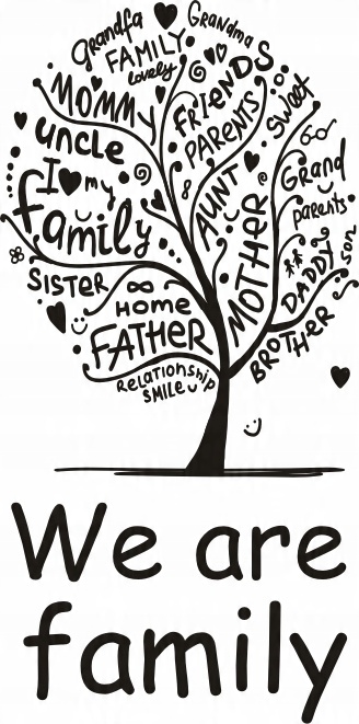 

Napis na ścianę naklejka rodzina We are family 148